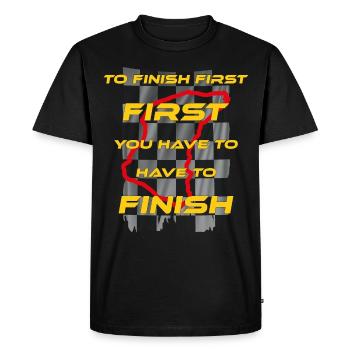pour finir le poing d'abord tu dois finir, la course - T-shirt Premium bio Homme - noir - Devant - Nico (187cm)