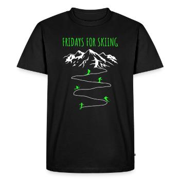 Les vendredis pour skier dans les montagnes des Alpes Skieur disant - T-shirt Premium bio Homme - noir - Devant - Nico (187cm)