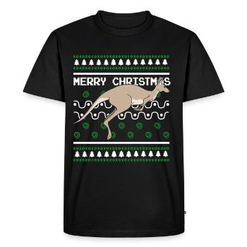 Pull de Noël moche Tortue de Noël - T-shirt Premium bio Homme - noir - Devant - Nico (187cm)