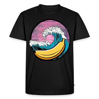 Surf Banana Sunset - T-shirt Premium bio Homme - noir - Devant - Nico (187cm)