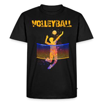 A volleyball player abstract art sport - Men's Premium Organic T-Shirt - black - Front - Nico (187cm)