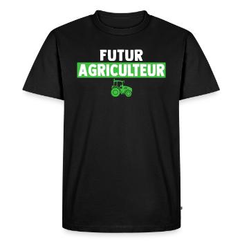 futur agriculteur cadeau pour fils agriculteur - T-shirt Premium bio Homme - noir - Devant - Nico (187cm)