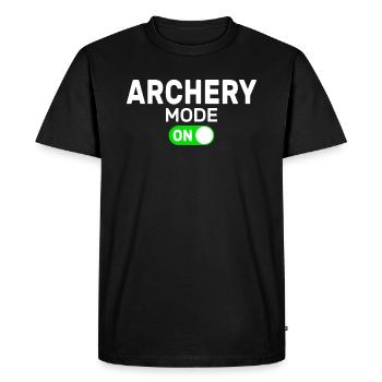 archery mode on - Men's Premium Organic T-Shirt - black - Front - Nico (187cm)