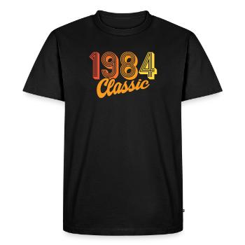 classic 1984 made in 1984 - Men's Premium Organic T-Shirt - black - Front - Nico (187cm)