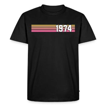 retro 1974 made in 1974 - T-shirt Premium bio Homme - noir - Devant - Nico (187cm)