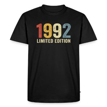 Limited edition 1992 - Men's Premium Organic T-Shirt - black - Front - Nico (187cm)