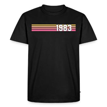 retro 1983 made in 1983 - Men's Premium Organic T-Shirt - black - Front - Nico (187cm)