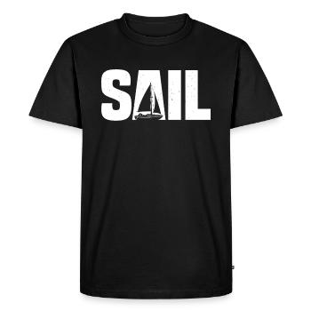 Bateau à voile t-shirt voilier sailing sail - T-shirt Premium bio Homme - noir - Devant - Nico (187cm)