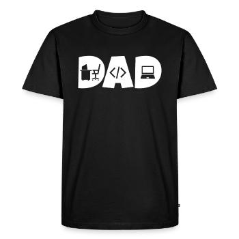 papa programmeur codeur papa développeur - T-shirt Premium bio Homme - noir - Devant - Nico (187cm)