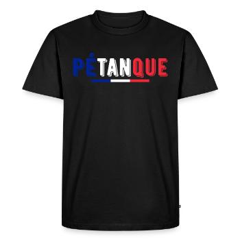 pétanque drapeau france bouliste - T-shirt Premium bio Homme - noir - Devant - Nico (187cm)