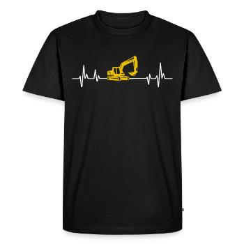 pelleteuse chantier battement de coeur pelleteuse - T-shirt Premium bio Homme - noir - Devant - Nico (187cm)