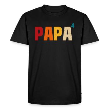 Dad 4 children father 4 children four times father - Men's Premium Organic T-Shirt - black - Front - Nico (187cm)