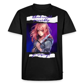 Anime Yandere Character - Anime Girl - Men's Premium Organic T-Shirt - black - Front - Nico (187cm)