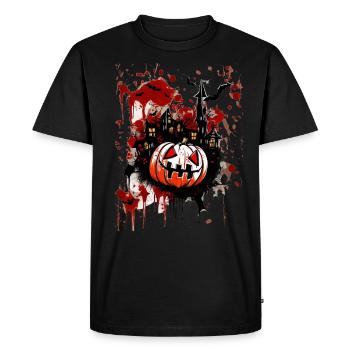 Citrouille sanglante d’Halloween 2023 - T-shirt Premium bio Homme - noir - Devant - Nico (187cm)