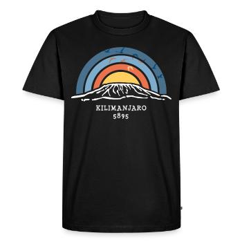 Kilimandjaro Kilimandjaro Tanzanie Kenya Trekking - T-shirt Premium bio Homme - noir - Devant - Nico (187cm)