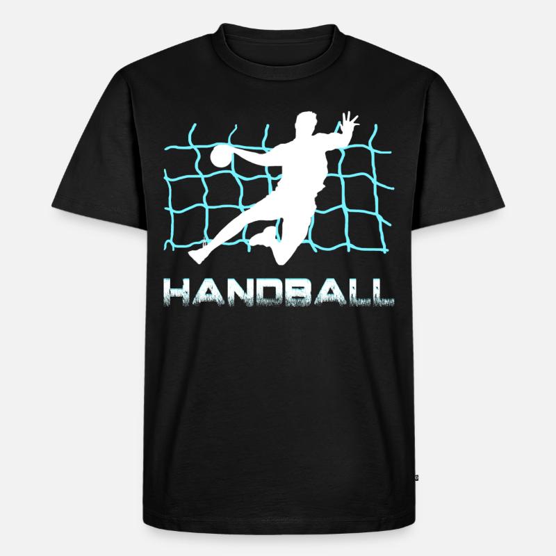 Handball - Männer Premium Bio T-Shirt - Schwarz