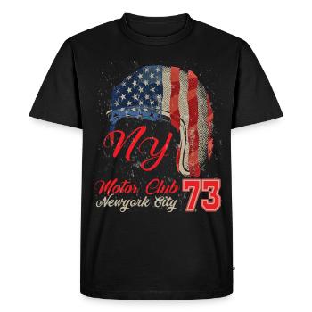 Motor club 73 Anniversary 1980 biker helmet - Men's Premium Organic T-Shirt - black - Front - Nico (187cm)