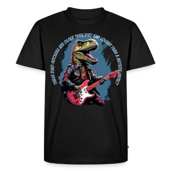 T-Rex Punk Rock : Design de dinosaure pour les fans de rock - T-shirt Premium bio Homme - noir - Devant - Nico (187cm)