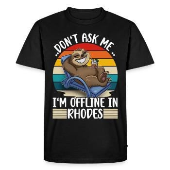 Tourisme Rhodes Grèce - T-shirt Premium bio Homme - noir - Devant - Nico (187cm)