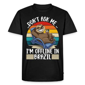 Vacances au Brésil - T-shirt Premium bio Homme - noir - Devant - Nico (187cm)