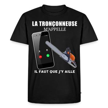 La Tronçonneuse M'Appelle Cadeau Homme - T-shirt Premium bio Homme - noir - Devant - Nico (187cm)
