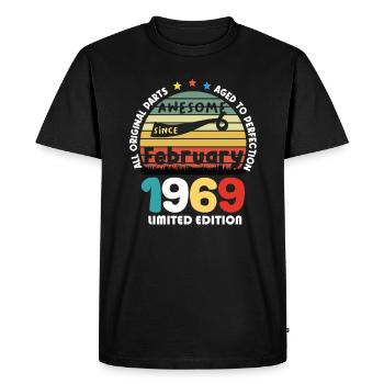 55 Years Old Made In 1969 Vintage February 1969 - T-shirt Premium bio Homme - noir - Devant - Nico (187cm)
