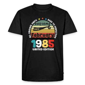 39 Years Old Made In 1985 Vintage February 1985 - T-shirt Premium bio Homme - noir - Devant - Nico (187cm)