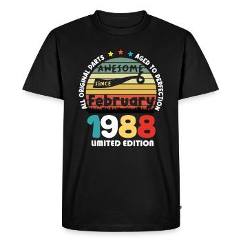 36 Years Old Made In 1988 Vintage February 1988 - Men's Premium Organic T-Shirt - black - Front - Nico (187cm)