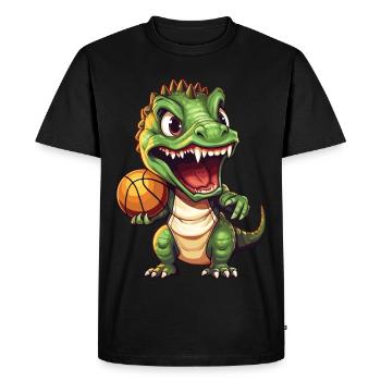 Basketball Dinosaur T-Rex Basketball Player - Men's Premium Organic T-Shirt - black - Front - Nico (187cm)