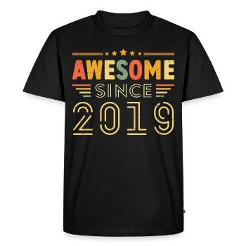 Vintage Legend 2019 Gift from 2019 - Born in 2019 - Men's Premium Organic T-Shirt - black - Front - Nico (187cm)