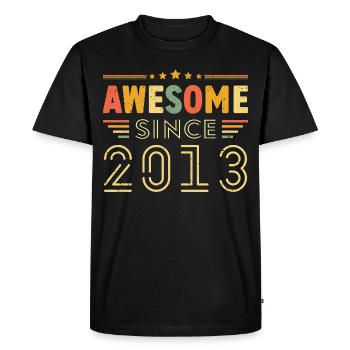 Millésime Légende 2013 Cadeau de 2013 - Né en 2013 - T-shirt Premium bio Homme - noir - Devant - Nico (187cm)
