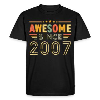 Millésime Légende 2007 Cadeau de 2007 - Né en 2007 - T-shirt Premium bio Homme - noir - Devant - Nico (187cm)