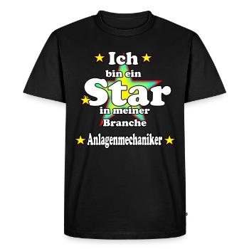 Mécanicien d’installation Star - T-shirt Premium bio Homme - noir - Devant - Nico (187cm)