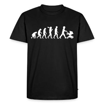 Evolution du père afro avec ses parents rigolos - T-shirt Premium bio Homme - noir - Devant - Nico (187cm)