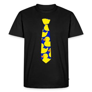 Ducky tie tie with ducks pattern - Men's Premium Organic T-Shirt - black - Front - Nico (187cm)