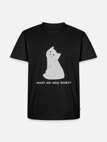 Rolig seriös katt vad vill du Rolig katt - Ekologisk premium-T-shirt herr - svart