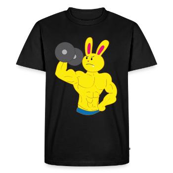 A tooth bunny bodybuilder bicep training barbell - Men's Premium Organic T-Shirt - black - Front - Nico (187cm)