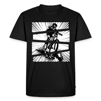 Fahrrad Sport Mountainbiker Offroad Split - Männer Premium Bio T-Shirt - Schwarz - Vorne - Nico (187cm)