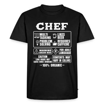 Drôle de chef cuisine cadeau cuisine - T-shirt Premium bio Homme - noir - Devant - Nico (187cm)