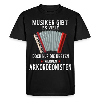 Akkordeon Steirische Ziehharmonika Geschenk - Männer Premium Bio T-Shirt - Schwarz - Vorne - Nico (187cm)