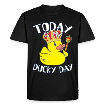 Today is My Ducky Day - Lucky day Royal Canards - T-shirt Premium bio Homme - noir - Devant - Nico (187cm)