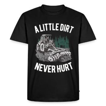 Bit of dirt has never hurt farmer tractor - Men's Premium Organic T-Shirt - black - Front - Nico (187cm)