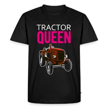 Tracteur Queen - Traktor Königin - T-shirt Premium bio Homme - noir - Devant - Nico (187cm)