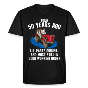 Built 50 years ago - Farmer 50th birthday - Men's Premium Organic T-Shirt - black - Front - Nico (187cm)