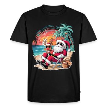 Noël en juillet - T-shirt Premium bio Homme - noir - Devant - Nico (187cm)