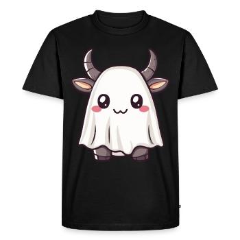 Bull Halloween Comic Ghost - Men's Premium Organic T-Shirt - black - Front - Nico (187cm)