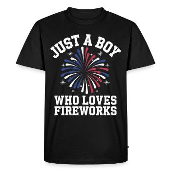 Pyrotechnie Feux d’artifice Pyrotechnie - T-shirt Premium bio Homme - noir - Devant - Nico (187cm)