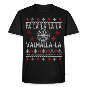FALALALA VALHALLA LA - VIKING UGLY XMAS SWEATER - T-shirt Premium bio Homme - noir - Devant - Nico (187cm)