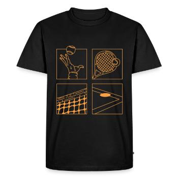 Tennis Game Cartoon Minimalist Drawing Trainer - Men's Premium Organic T-Shirt - black - Front - Nico (187cm)