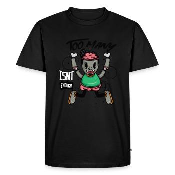 Hey! Get This Unique Detailed Tee Saying Too Many - Men's Premium Organic T-Shirt - black - Front - Nico (187cm)